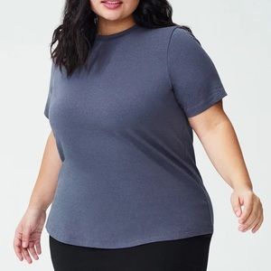 Universal Standard Petite Tee Rex Tshirt. Color Slate grey size M/18-20